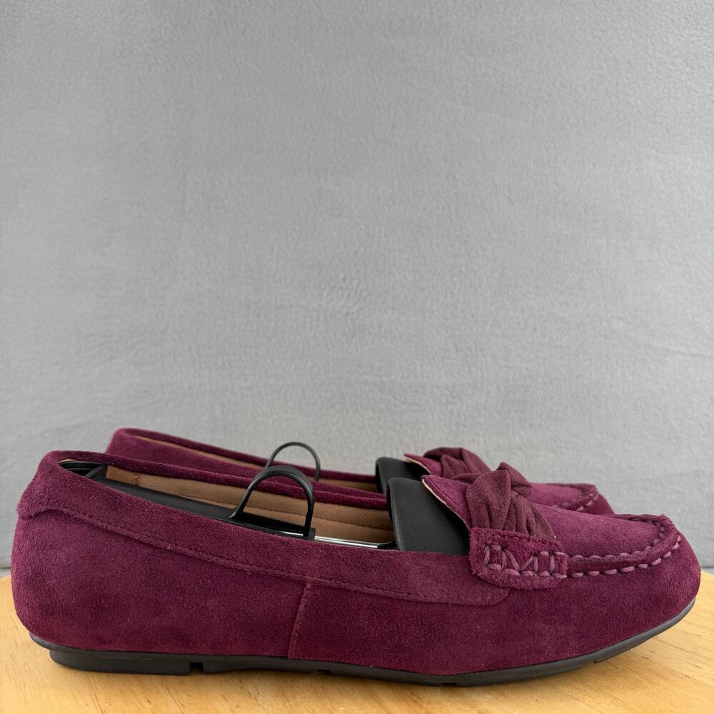 Vionic Norah Suede Moccasin Loafer Burgundy Slip-On Women’s Size 8 US - Picture 3 of 8